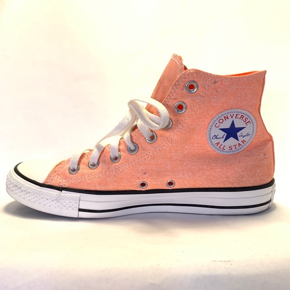 orange high top converse womens